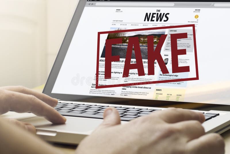 Fake News Truth Lie Media Internet Button Online Blue Computer K Stock ...