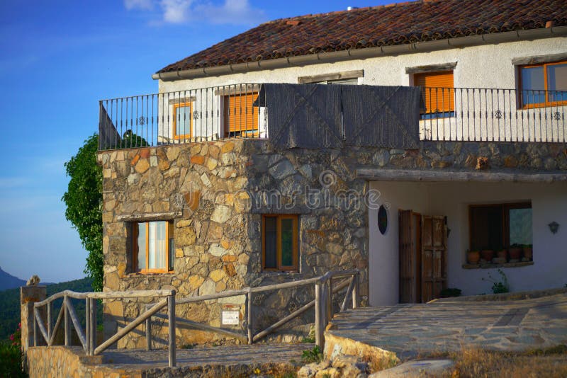 Home in country of spain, little traditional town stock photo Home in country of spain, little traditional town stock photo