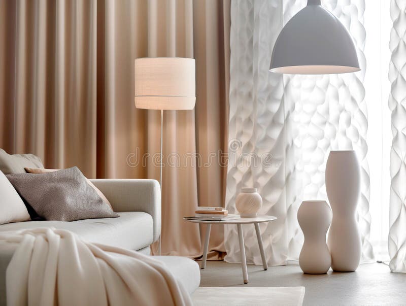 Home Decor Accessories. Interior Design of Modern Living Room Stock