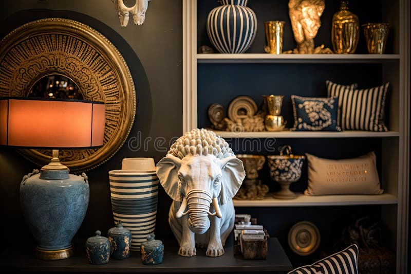 Home decor store, filled with beautifully designed and crafted accessories royalty free illustration