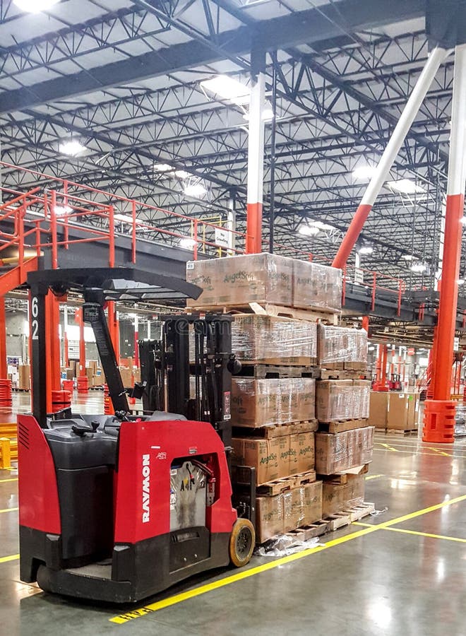 Raymond Forklift Parked Inside the Home Depot Retail Distribution