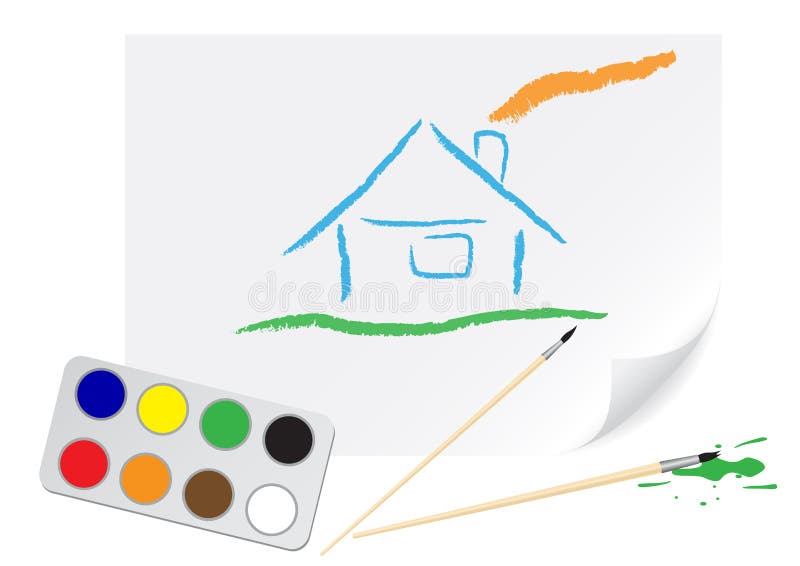 HOME do desenho ilustração do vetor HOME do desenho ilustração do vetor