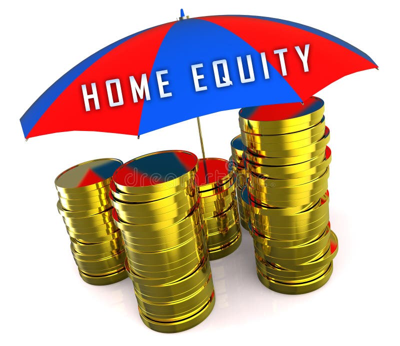 Home Equity Icon Building Represents Property Loan or Line of Credit