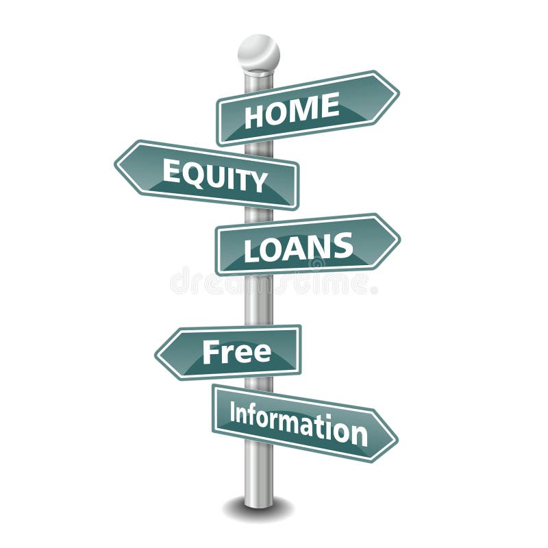 Home Equity Loan Icon As Signpost - NEW TOP TREND Stock Illustration
