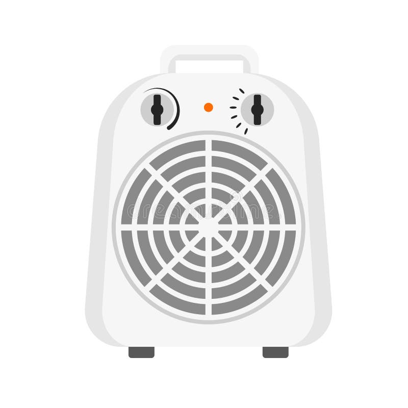 Home Fan Heater Icon, Flat Style Stock Vector Illustration of heater