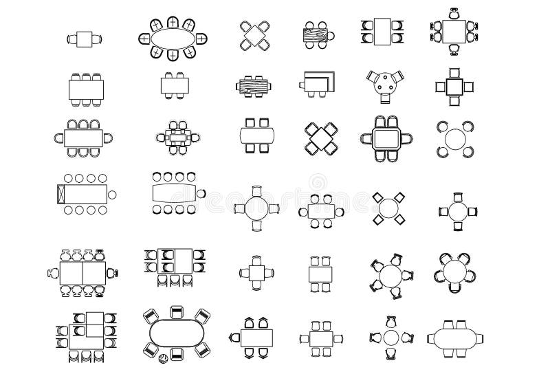 Lounge Chair Furniture Layout Line Drawing Stock Illustrations