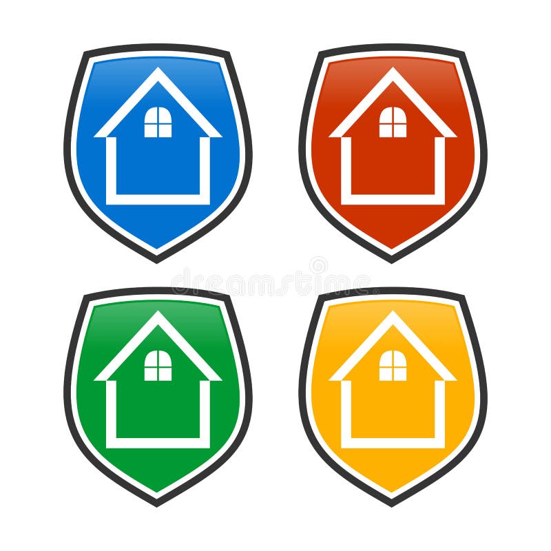 Home Guard Shield Logo Template Stock Vector Illustration of house