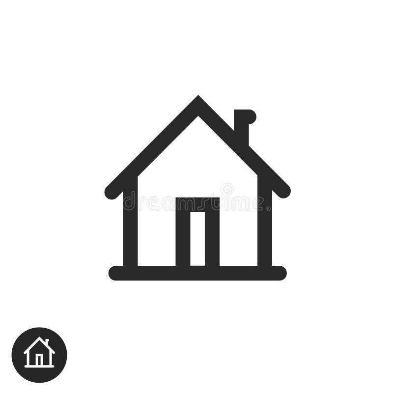 Home icon vector isolated, line outline art black and white house shape pictogram or silhouette symbol modern design royalty free illustration