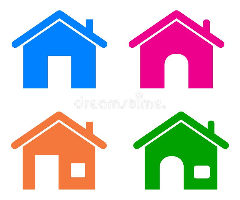 Houses Around a Circle Logo Stock Vector - Illustration of town ...