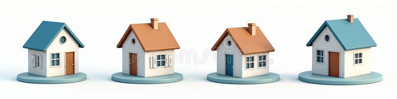 Home illustration collection with visual icons isolated on transparent background. Assorted home signs render group. Collection vector illustration