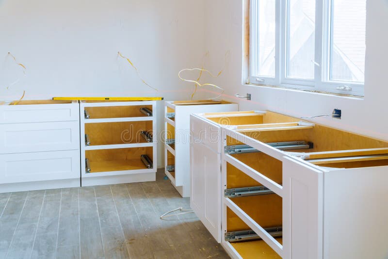 Home Improvement Kitchen Remodel view installed in a new kitchen royalty free stock photo