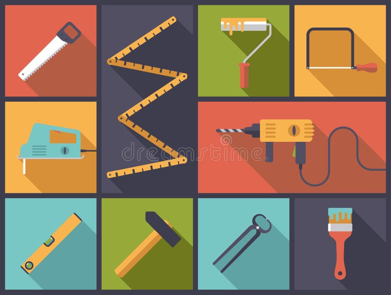 Home improvement tools vector Illustration royalty free illustration Home improvement tools vector Illustration royalty free illustration