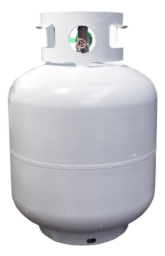Industrial Propane Tank Under Blue Sky Stock Image Image of grass