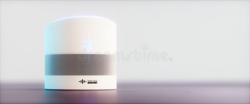 Home intelligent voice activated assistant. 3D rendering concept stock illustration