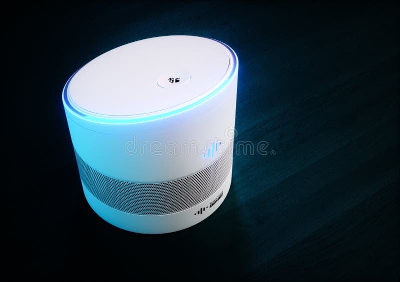 Home intelligent voice activated assistant. 3D rendering concept royalty free illustration