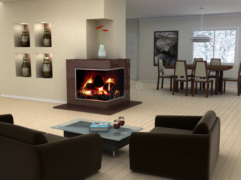 Download Home interior design stock illustration. Illustration of fire - 2559669