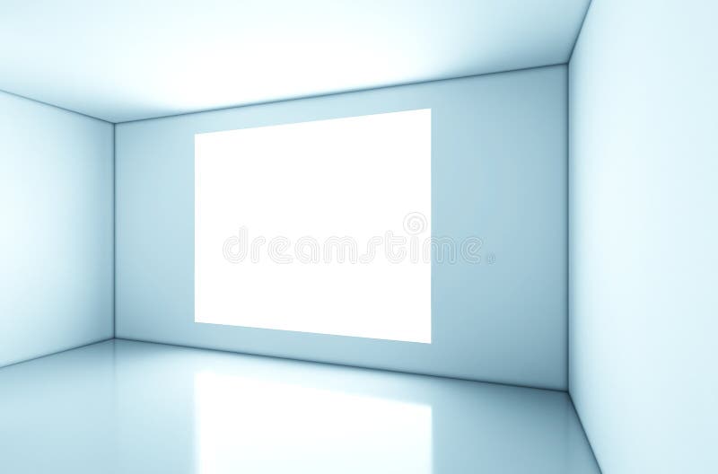 Home interior rendering with empty room white wall and there are royalty free illustration