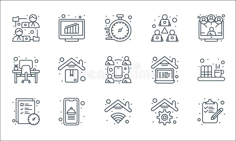 Home line icons. linear set. quality vector line set such as checklist, internet, task, home, food app, office desk, working at vector illustration