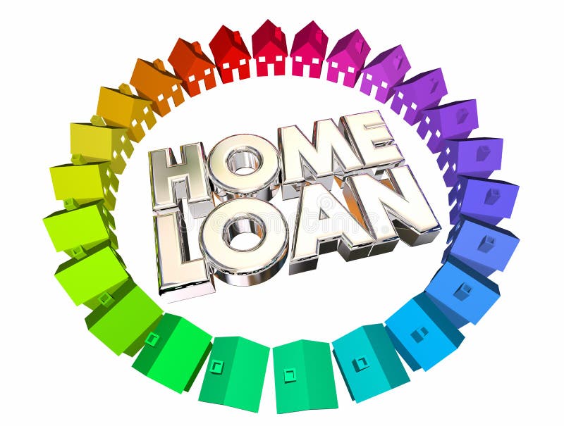 Home Loan Borrow Money Mortgage Buy House vector illustration Home Loan Borrow Money Mortgage Buy House vector illustration