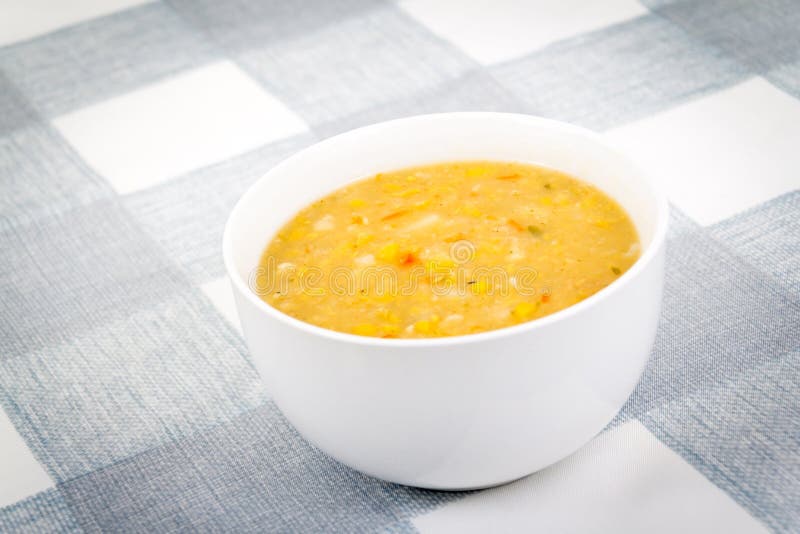 Home Made Corn Chowder Cream Soup Stock Image - Image of prepared, bowl