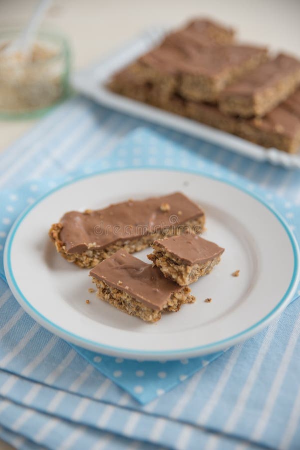 Home Made Healthy Chocolate Granola Bars Stock Photo Image of dessert