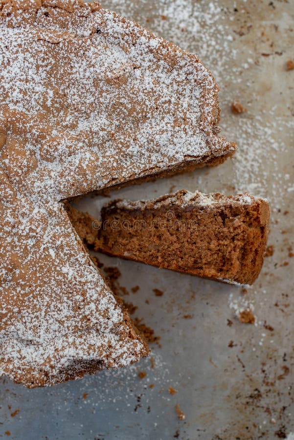 Home Made Sweet Chocolate Chestnut Cake on a Table Stock Photo Image