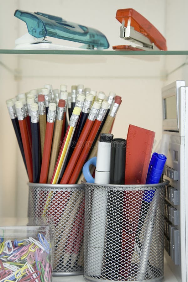 Home office stationery stock photo. Image of shelve, vertical 61198684