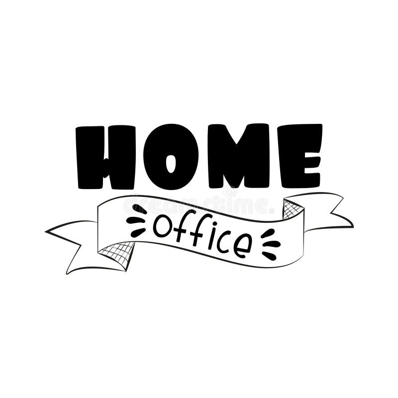 Home office text. stock vector. Illustration of covid 175934887