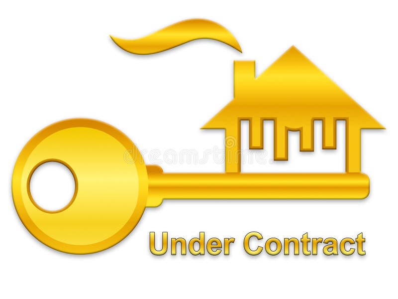 Home onder contractsymbool met aanduiding van aankoop van onroerend goed voltooid - 3d-illustratie