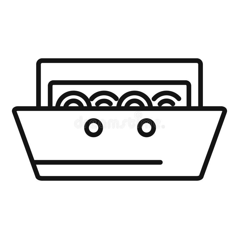 Home open dishwasher icon outline vector. Water kitchen royalty free illustration