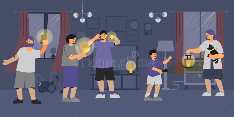 Home Power Outage Composition royalty free illustration