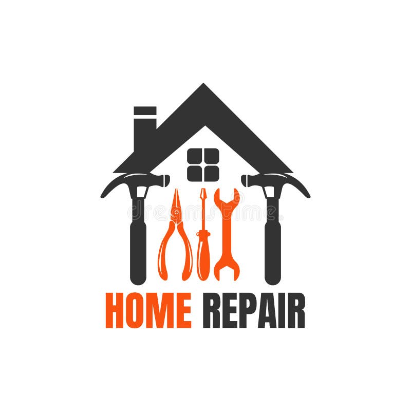 Download Home Repair Logo Template With Handyman Tools Symbol Stock ...