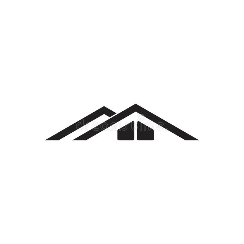 Home roof simple geometric real estate logo