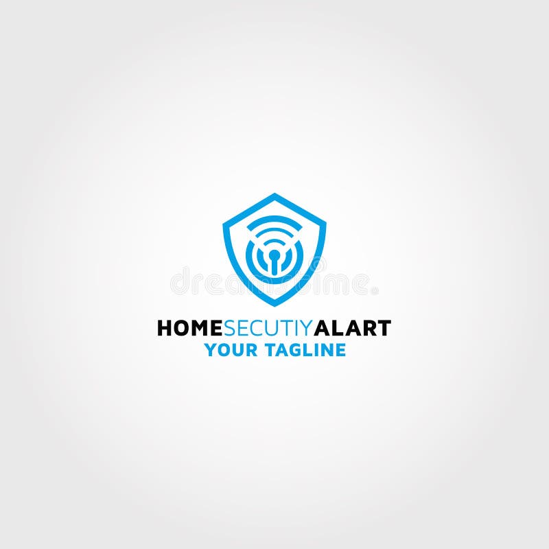 Home Security Alert Alarm Vector Logo Design Template Idea Stock Vector Illustration of hand