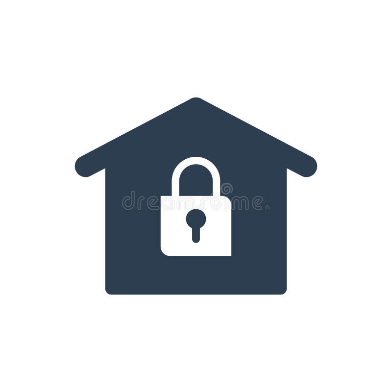 Home Security Icon stock vector. Illustration of house - 128920592