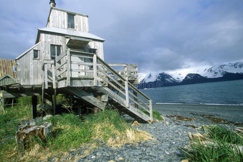 Home on Stilts on Water, Seward, Alaska Stock Photo Image of stilts