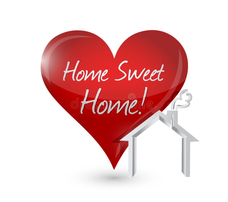 Home sweet home heart illustration design