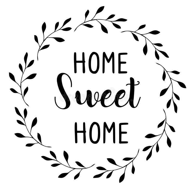 Home Sweet Home Vector Isolated on White Background. Stock Vector ...