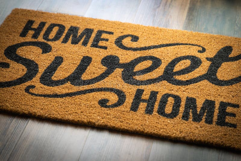 Home Sweet Home Mat Resting On Floor Stock Photo Image of