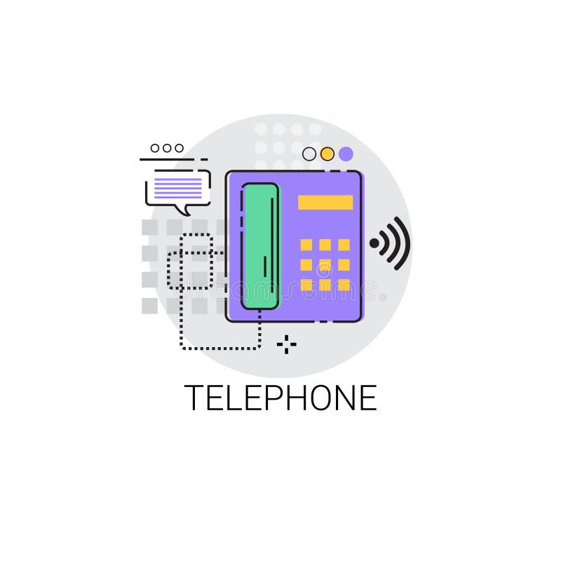 Home Telephone Line House Equipment Icon Stock Vector Illustration of background, message