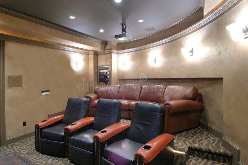 Home Theater. Modern living, luxury house interior, home theater Home Theater. Modern living, luxury house interior, home theater