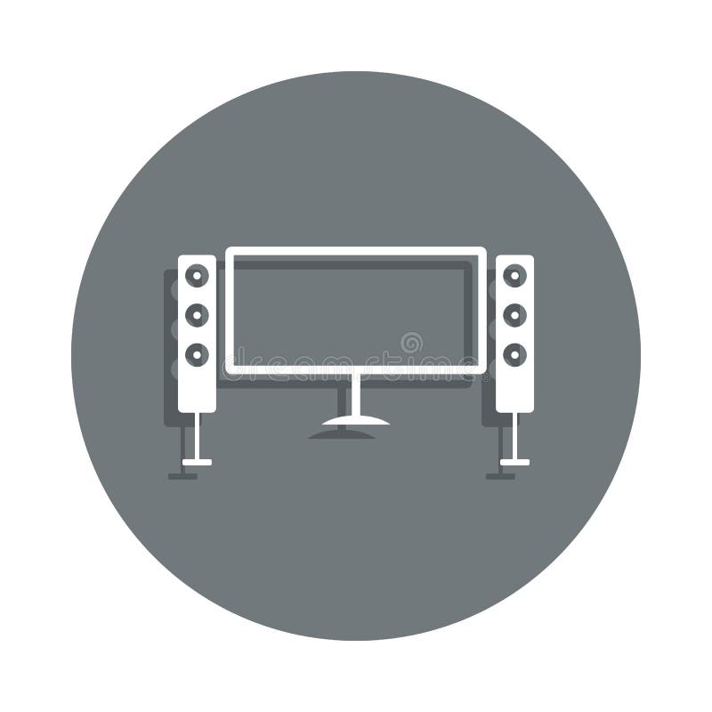 home theater icon in badge style. One of Cinema collection icon can be used for UI, UX stock illustration home theater icon in badge style. One of Cinema collection icon can be used for UI, UX stock illustration