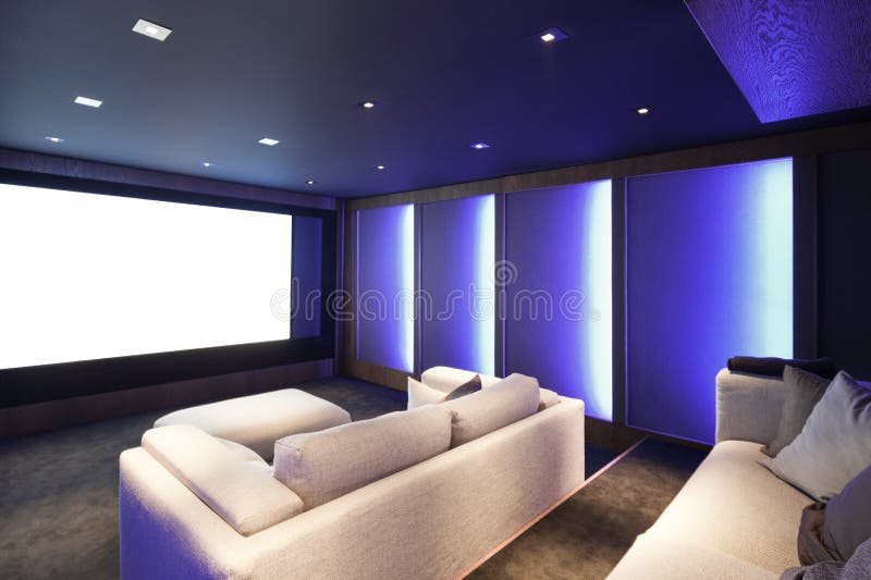 Theater in luxury home stock image. Image of chair, upscale 12662923