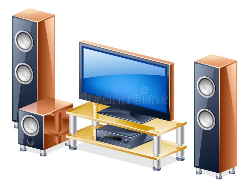 Home Theater System with TV and speakers