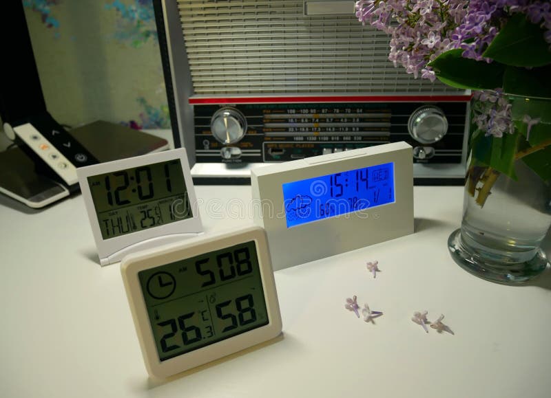 Home Weather Station in the Interior. a Small Home Weather Station for