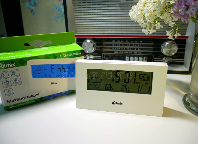 Home Weather Station in the Interior. a Small Home Weather Station for  Determining the Weather and Time Editorial Image - Image of light,  autonomous: 250097800