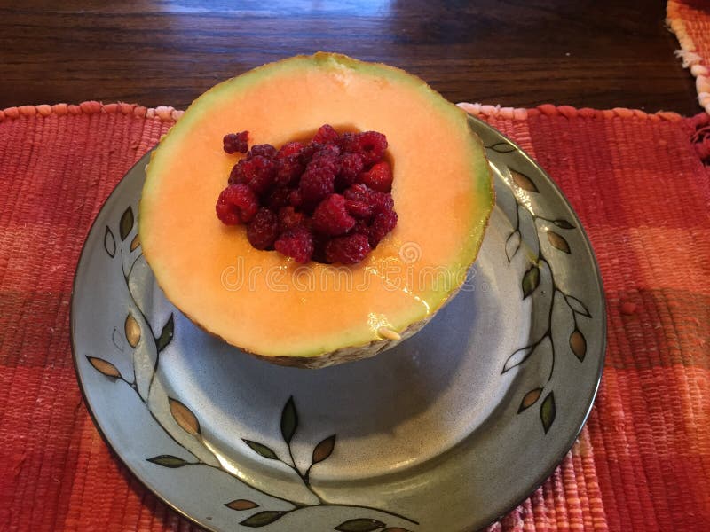 Homegrown Melon and Raspberries