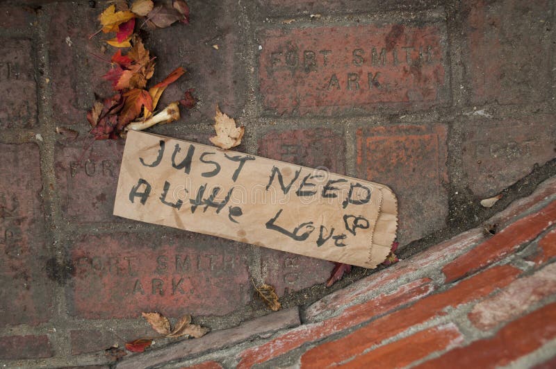 Homeless Brown Bag Panhandling Sign