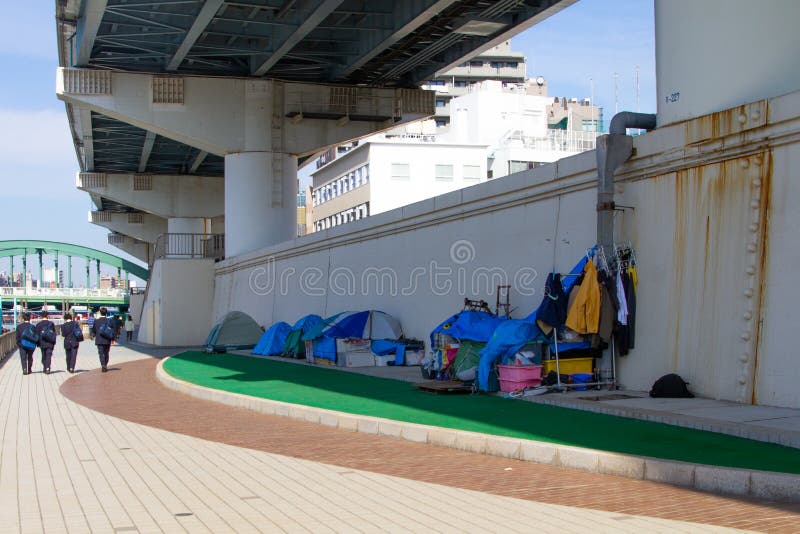 Homeless camp in Tokyo