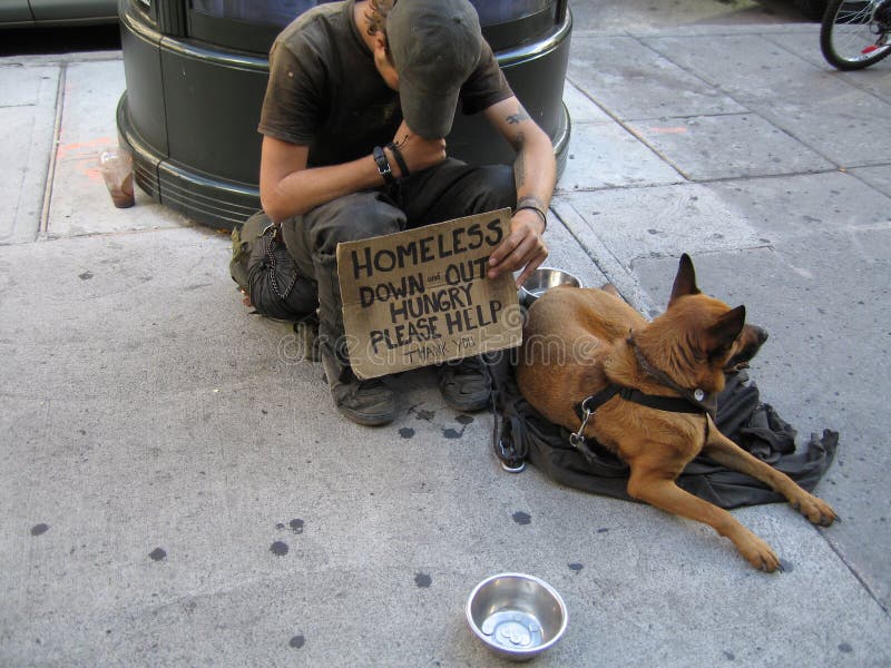 Homeless Man with Dog